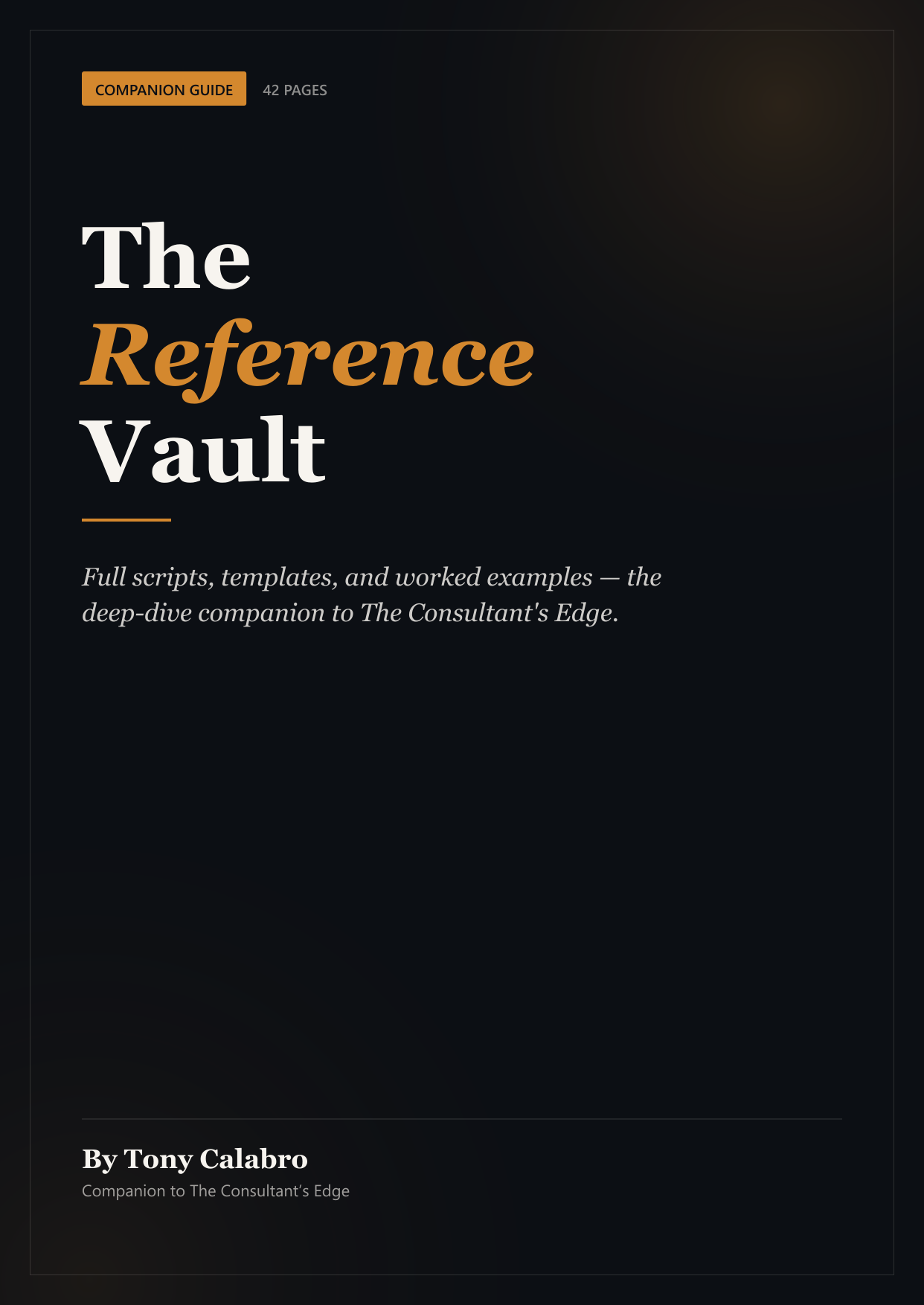 The Reference Vault — companion guide cover